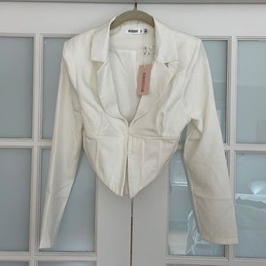 Corset cropped blazer